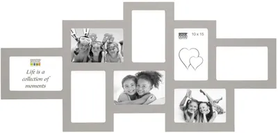 Produktbild von Deknudt S65SW Galerierahmen für 8 Fotos 10x15 cm grau 36x77 cm