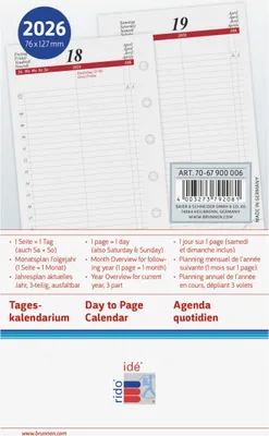 Produktbild von 2026 Rido Tageskalendarium Timing 3 A7