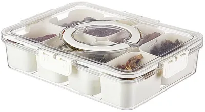 Snackbehälter mit Deckel und Trennfächern für Gewürze
