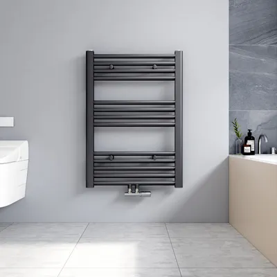 Produktbild von Heilmetz Badheizkörper 70x50cm Mittelanschluss 238 Watt Anthrazit, Handtuchtrockner Handtuchwärmer Design Heizkörper für Bad Heizung Radiator Ohne heizstab