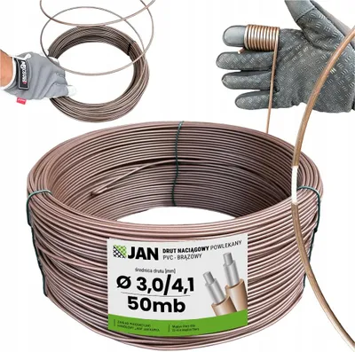 Image de Fil de tension - Fil revêtu - Marron - 50 M - Ø 4,1 Mm - Résistant à la corrosion