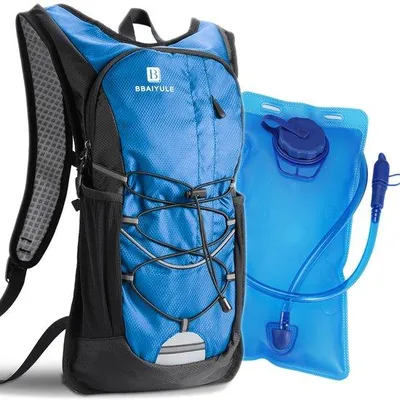 Produktbild von Schnelleinkauf - Hydrationsrucksack mit 2L Wasserbeutel, BPA-frei, ideal zum Wandern, Laufen, Fahrräder, Blau, Leichtgewicht, bequem, perfekt für Avo