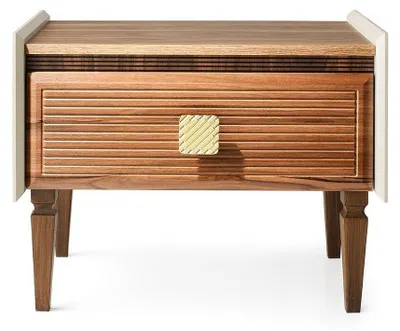 Produktbild von Komplette Nachttische Nachtkonsole Beistellttische Holz Braun Set 2tlg