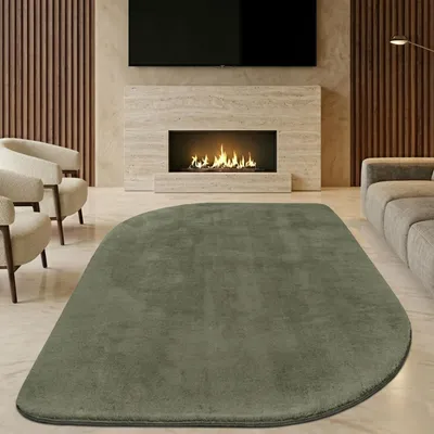 Obrázek produktu pro Koberec Shape v moderním volném tvaru, protiskluzový, měkký, lesní zelená, rozměry – 160 x 220 cm