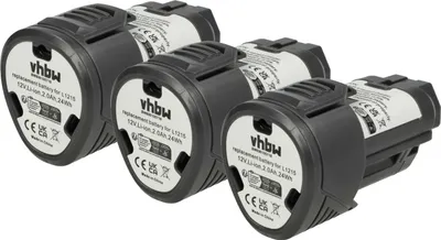 Produktbild von vhbw 3x Akku Ersatz für Ridgid 130446007, 130188001, 200901008, 130446011, R86048, 200901019, 200901009 für Werkzeug (2000 mAh, Li-Ion, 12 V)