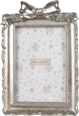 Produktbild von Clayre & Eef Bilderrahmen 10x15 cm Silberfarbig Kunststoff