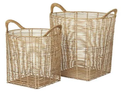 Imagen del producto de Cesta de almacenamiento Safi de Broste Copenhagen – Color natural – Juego de 2 cestas