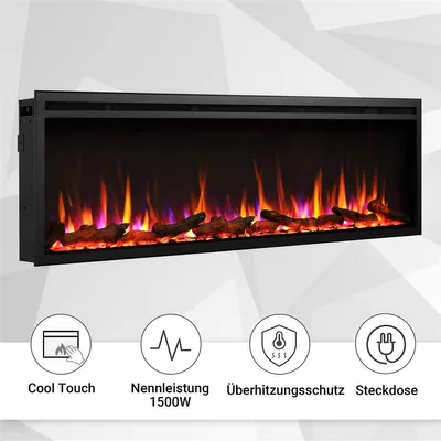 Obrázek produktu pro Elektrický krb, vestavný krb BALDERIA Atalanta 50 – topný výkon až 1500 W, černý