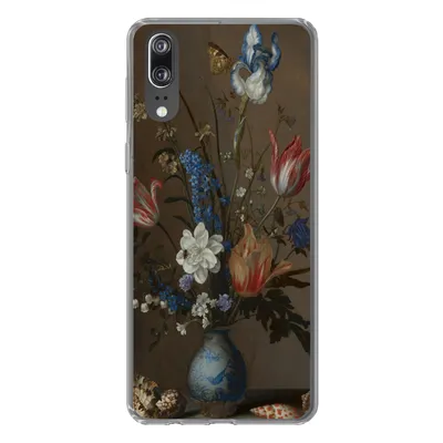 Produktbild von MuchoWow® Handyhülle Schutzhülle Hülle für Huawei P20 Blumen in einer Wan-Li-Vase und Muscheln - Gemälde von Balthasar van der Ast Silikon Softcase Handy Hülle - Hardcover