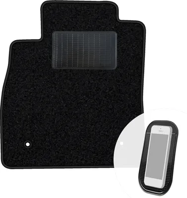 Image de moto-MOLTICO tapis de sol conducteur voiture velours côté conducteur tapis de voiture noir tapis conducteur 1 pièce adapté à la Ford Kuga III à partir de 2019