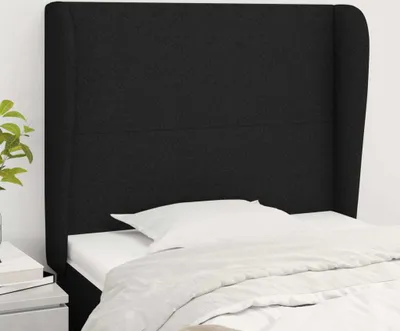 Produktbild von The Living Store Kopfteil mit Ohren Schwarz 103x23x118/128 cm Stoff