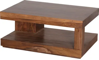 Produktbild von WOHNLING Couchtisch Sheesham Massivholz 90x60x40 cm Wohnzimmertisch braun Wohnzimmermöbel modern Massivholzmöbel Echtholz