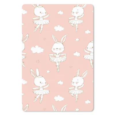 Produktbild von MuchoWow® Mauspad Mousepad Kaninchen - Ballerina - Schnittmuster 18x27 cm - Mousepads - Maus Mat - Pad - Mausunterlage