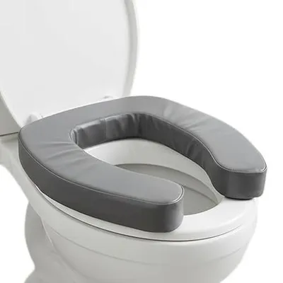 Immagine prodotto di Cuscino per sedile del water imbottito - Morbido e adattabile - Grigio