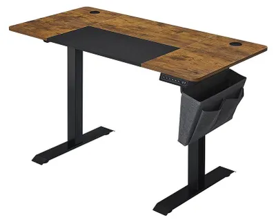 Produktbild von Elektrischer Schreibtisch - höhenverstellbar - Gaming - Vintage Braun-Schwarz - 140x60 cm
