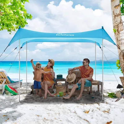 Immagine prodotto di Beach tent WolfWise UPF50+ 2.3x2.3 m waterproof wind-resistant blue