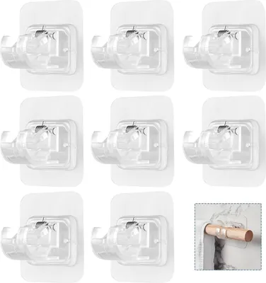 Produktbild von OKWISH Selbstklebende Gardinenhaken, Klebehaken Gardinenstange Haken, Gardinenhaken Klebehaken Selbstklebend Hake