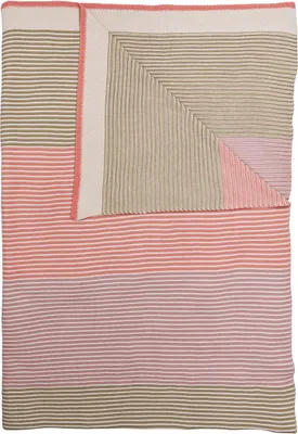 Produktbild von PIP STUDIO Blockstripe Tagesdecke gestrickt Throw pastel 130x170cm (1Stück)