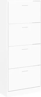 Produktbild von vidaXL Schuhschrank Weiß 63x24x147 cm Holzwerkstoff