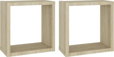 Obrázek produktu pro Nástěnné police kostky 2 ks dub sonoma 30 x 15 x 30 cm