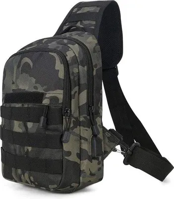 Produktbild von Taktische Brusttasche, militärische Schultertasche, Crossbody, schwarz, klein