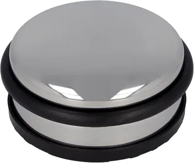 Produktbild von PolkaHome® Deurstopper RVS – Stabiler Türstopper mit Antirutschboden, Ø 10 cm, Höhe 4 cm, 1,2 kg, E-19001