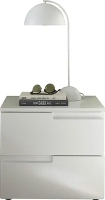 Produktbild von Nachttisch - Weiß Hochglanz - B 46 cm - 2 Schubladen