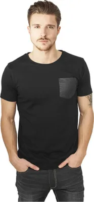 Produktbild von Urban Classics - SLUB Kunstleder POCKET Shirt schwarz - S
