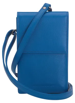 Obrázek produktu pro Taška přes rameno na mobilní telefon Josephine Osthoff s kapsou na karty a náhledem, ručně vyrobená ze 100% pravé kůže, crossbody popruh přes rameno, robustní magnetické knoflíky