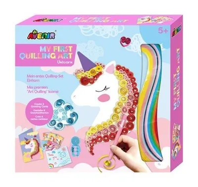 Produktbild von Avenir 6301743 Quilling-Set, Motiv Einhorn, Bastelset für Kinder, Kreativset, inkl. Papier und Werkzeug