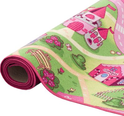 Kinder und Spielteppiche | Große Auswahl an Straßenteppichen | Pflegeleicht und Strapazierfähig, Größe:80x160 cm, Design:Rosa Village