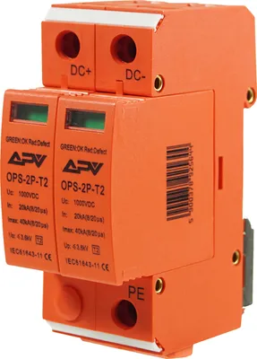 Produktbild von Überspannungsableiter C (T2) 2-polig für 1000V DC 40kA PV Photovoltaik DIN-Schienenmontage