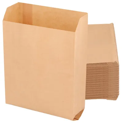Productafbeelding van Papieren Zakken 300 Stuks - Kraftpapier - 15 x 5 x 22 cm - Vetbestendig - Boodschappentas/Snoepzakje - Geschikt voor Snacks - Cadeauzakjes