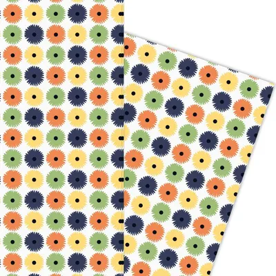 Produktbild von 70er Jahre Blüten Retro Geschenkpapier - G5906, 32 x 48cm