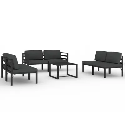 Produktbild von vidaXL 7-tlg. Garten-Lounge-Set mit Kissen Aluminium Anthrazit