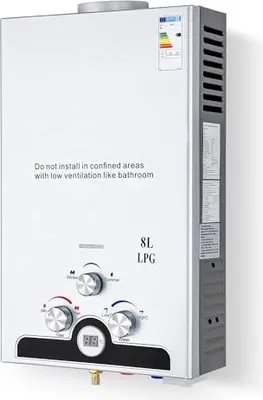 Produktbild von Co-Z 8L Gas Instantaner Warmwasserbereiter LPG Sommer Wintermuster Tanklos tragbarer heißer Instant Kessel 13,6 kW