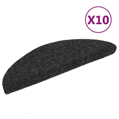 Obrázek produktu pro Schodové rohože samolepicí 10 ks 56 x 17 x 3 cm černé, půlkulaté