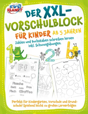 Produktbild von Der XXL-Vorschulblock für Kinder ab 5 Jahren: Zahlen und Buchstaben schreiben lernen inkl. Schwungübungen. Perfekt für Kindergarten, Vorschule und Grundschule! Spielend leicht zu großen Lernerfolgen