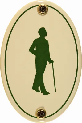 Produktbild von Emaille Türschild Piktogramm Herren WC Toilette oval Kloschild