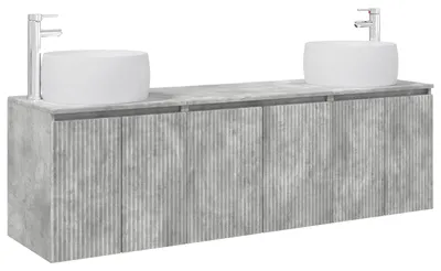 Zdjęcie produktu dla Zestaw szafek łazienkowych, 3 sztuki, kolor: betonowy szary, wymiary: 49,5 x 44,5 x 66 cm