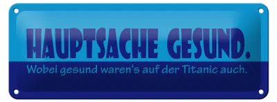 Produktbild von Blechschild Spruch 27x10cm Hauptsache gesund Dekoration