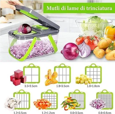 Productafbeelding van Famanu groentesnijder 22-in-1 - Mandoline met 13 verwisselbare messen