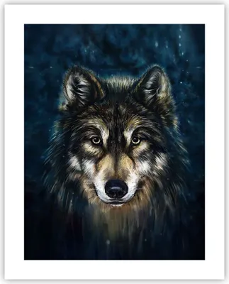 Produktbild von Poster - Poster ohne Rahmen - Wolf Dunkel Grafik - 40x50 cm - Wand Bild - Wanddeko - Wandbilder - Kunstposter - Wandposter - Bilder - Kunstdruck - Wanddekoration - Wandbild - P2XPA40x50-4845