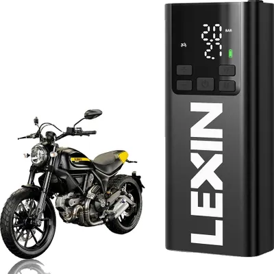 Immagine prodotto di Lexin P5 Compressore d'aria intelligente, gonfiaggio rapido a 150 PSI, batteria da 5000 mAh, luce LED e display LCD