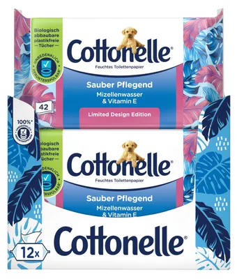 Obrázek produktu pro Vlhčené toaletní papíry Cottonelle Clean Care Advantage Pack 12 x 42 kapesníků