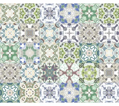 Image de Autocollants décoratifs pour carrelage de cuisine et de salle de bains – 30 autocollants Azulejos Cataldo – 30 autocollants de 20 x 20 cm
