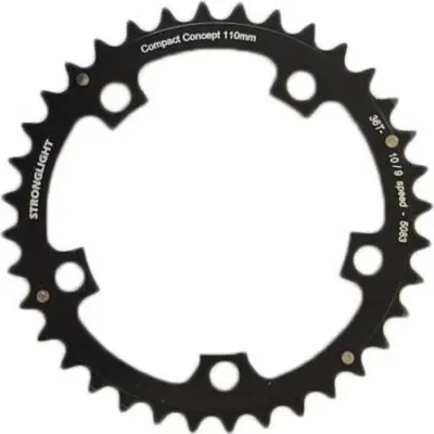 Image de Plateau de chaîne Stronglight noir 42 dents. 110 mm cercle de trous