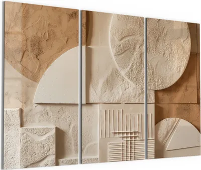 Produktbild von DEQORI Glasbild Echtglas 3x50x100 cm 'Wüstengeometrie' Wandbilder XXL groß