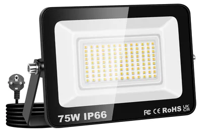 LED-Bauleuchte 75W 7500lm warmweiß IP66 wasserdicht