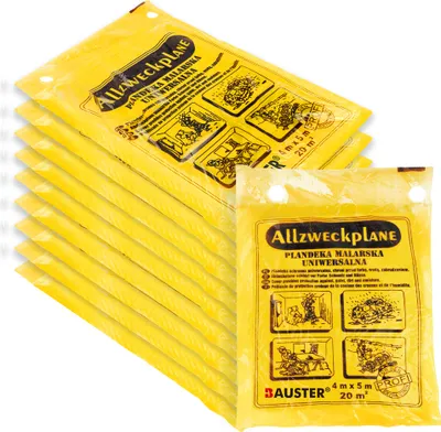 Produktbild von BAUSTER® 10er Abdeckfolie Maler 4x5 m Grau Plane Baufolie Staubschutzfolie Allzweck-Folie Malerplane Malerfolie Abdeckfolie für Renovierung und Umzug
